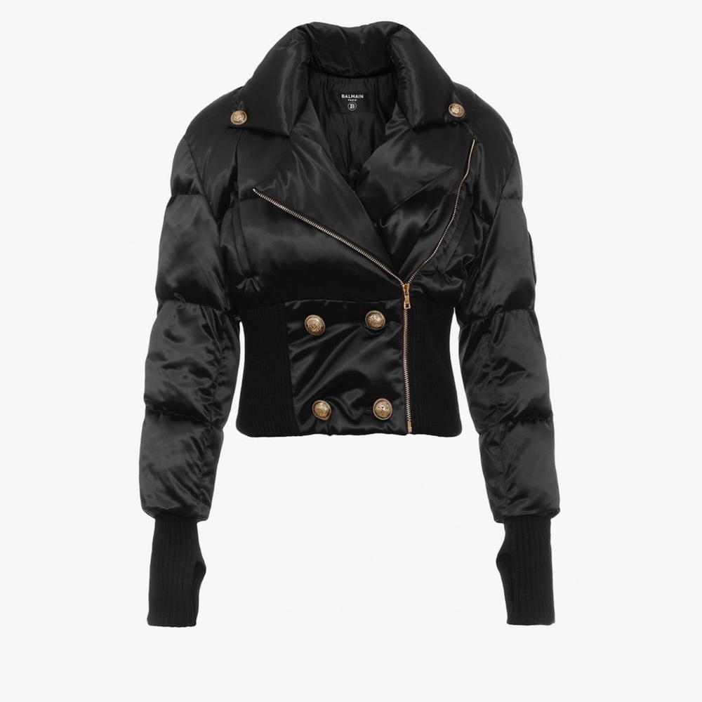 NWT Balmain inspired black cropped puffer
